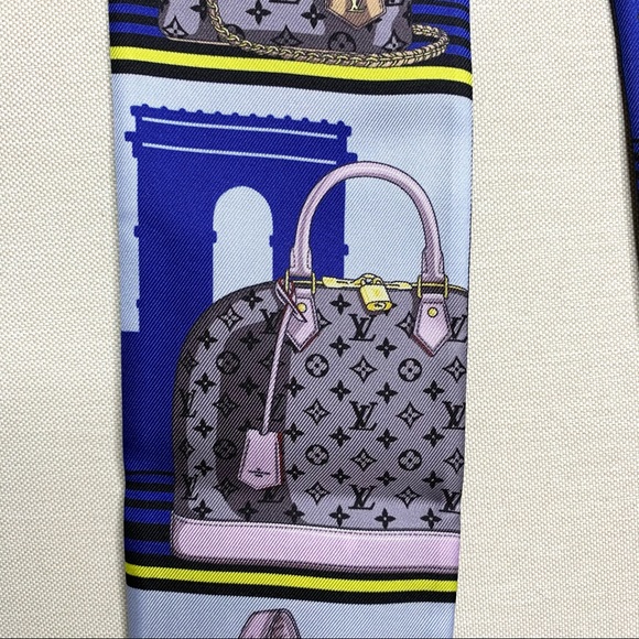 Louis Vuitton skyline blue scarf bandeau - Picture 9 of 14